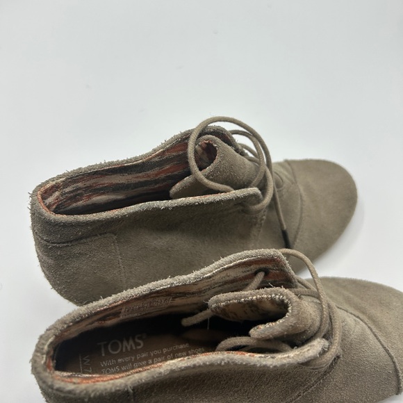 Toms Tan Suede Wedge Boots Women Size 7.5 - Picture 6 of 8